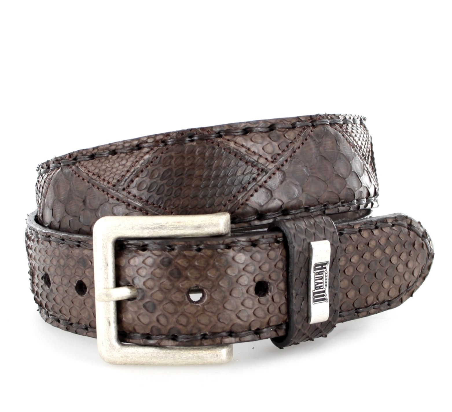 Mayura 1020 Snakeskin Python Belt Brown